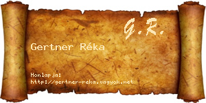 Gertner Réka névjegykártya